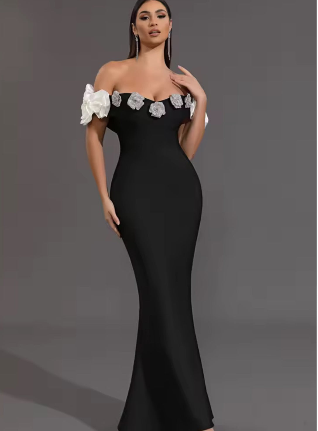 Robe de soirée sexy à fleurs pour femme