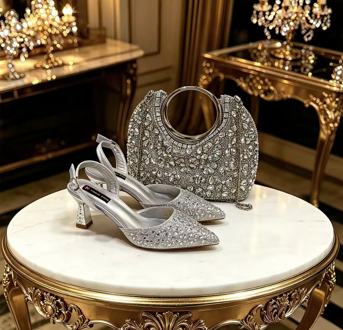 Ensemble escarpin et sac à main pour femmes