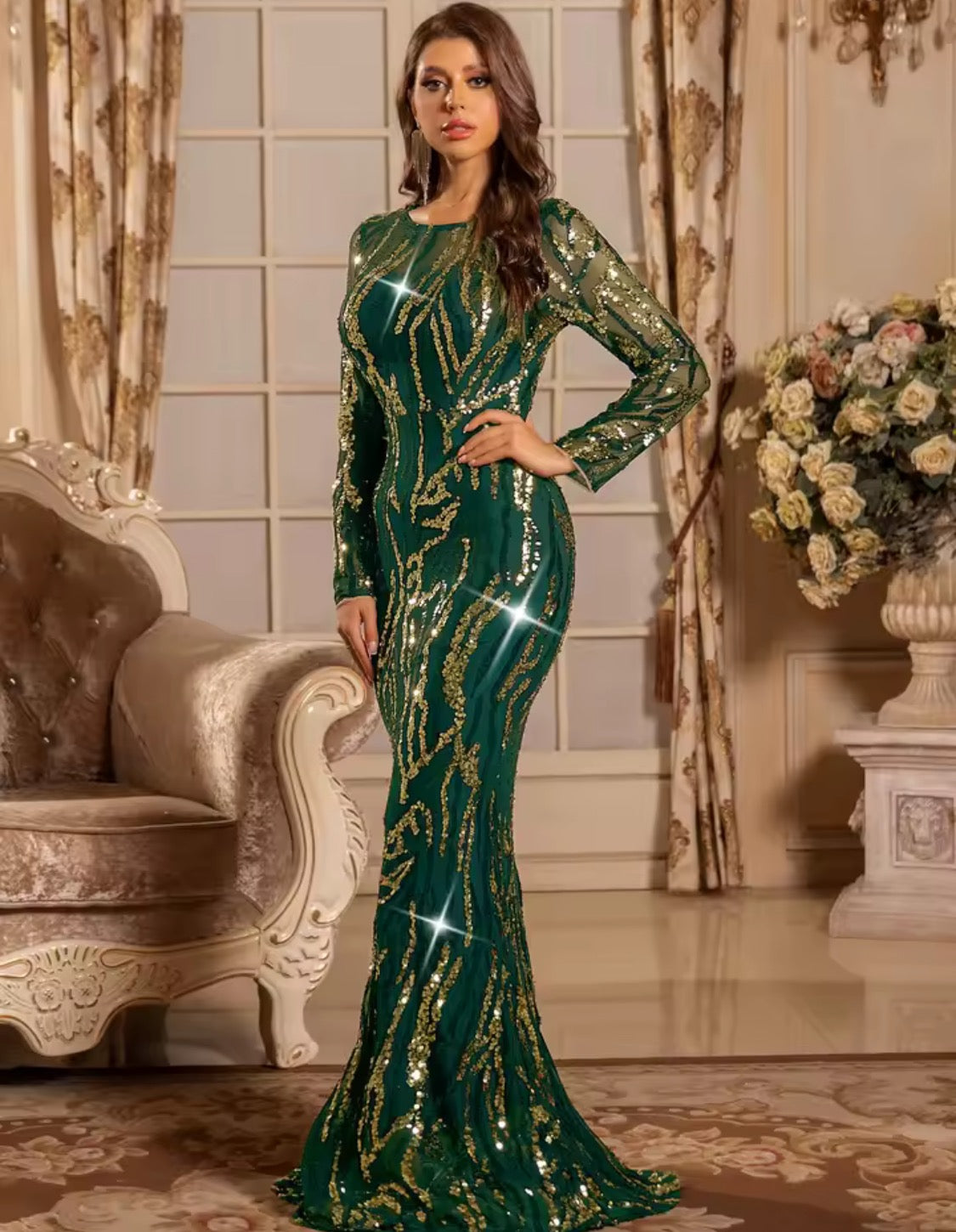 Robe de soirée à paillettes pour femmes