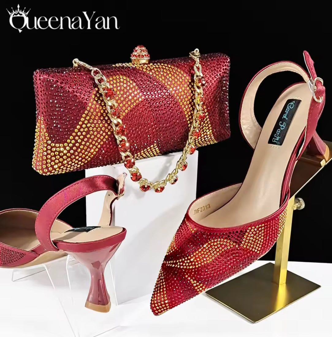 Ensemble escarpin et sac à main pour femme