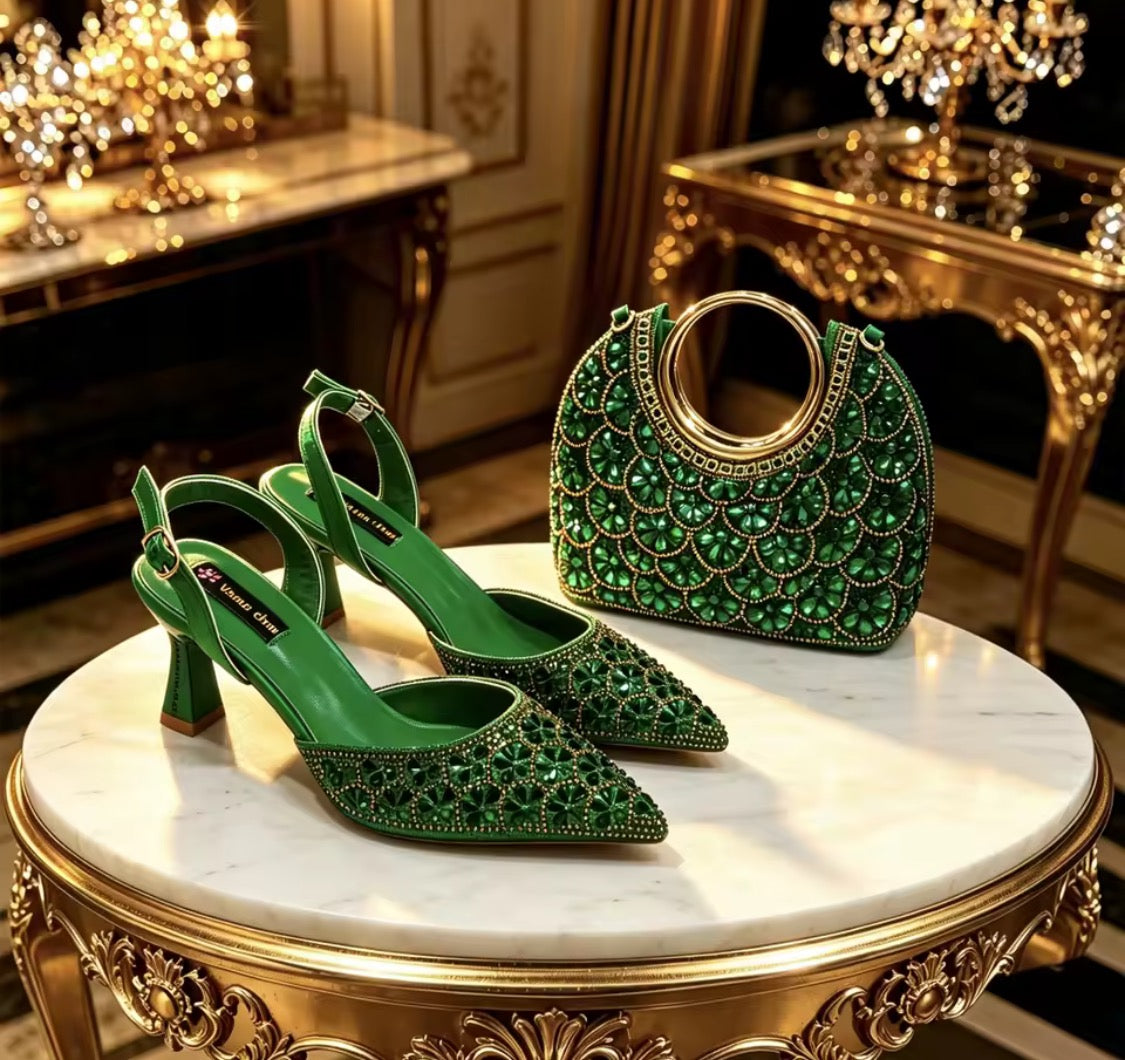 Ensemble escarpin et sac à main pour femmes