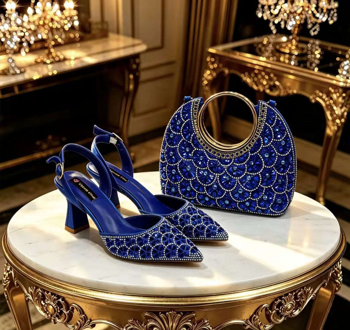 Ensemble escarpin et sac à main pour femme
