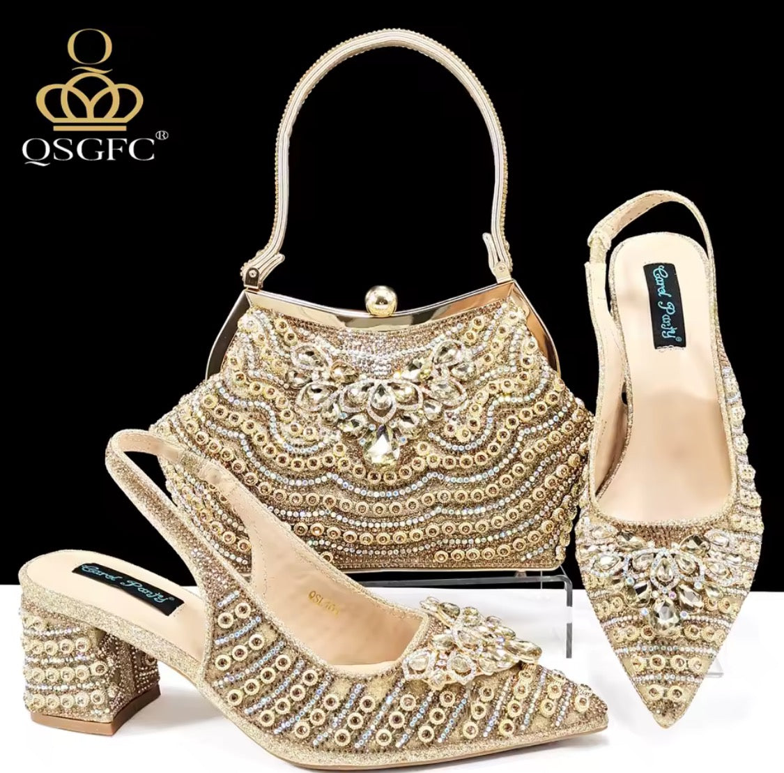 Chaussures à talons hauts confortables et sac assorti