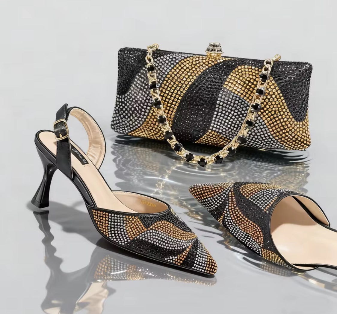Ensemble escarpin et sac à main pour femme
