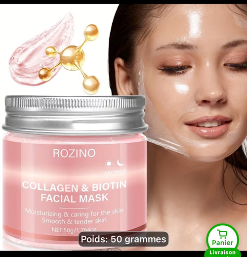 Collagène et biotine faciale et masque