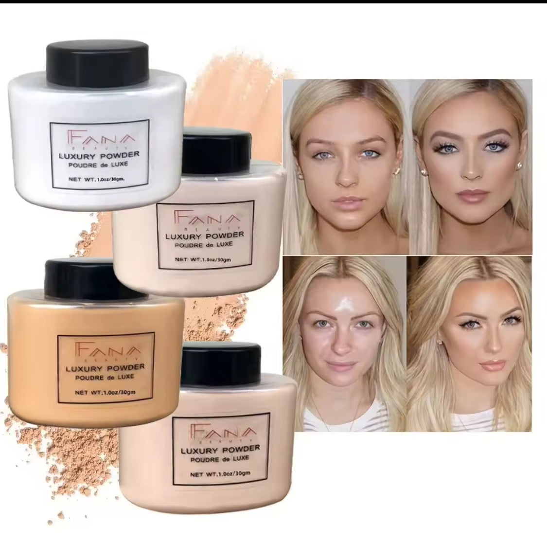 poudre de luxe pour femmes à quatre couleurs