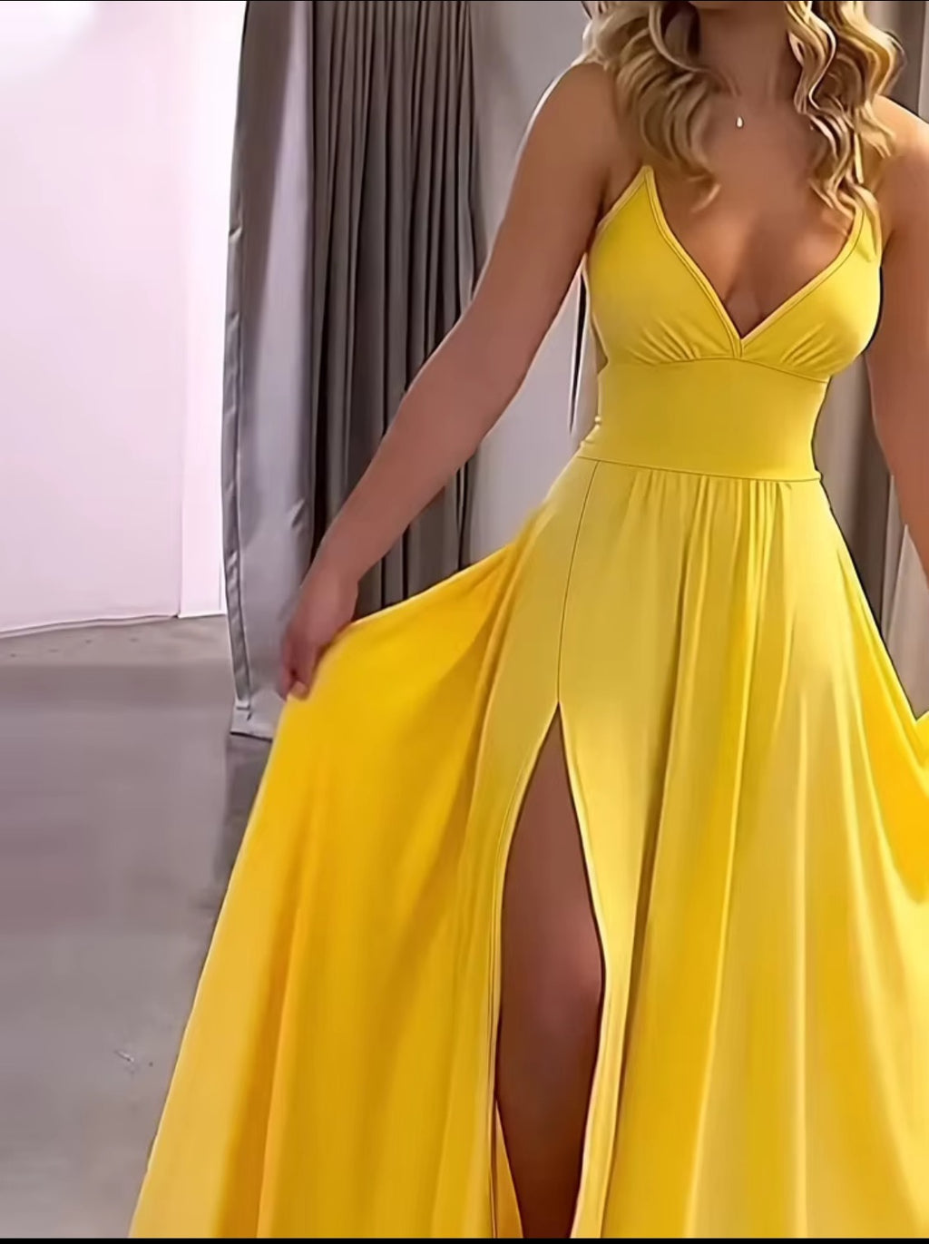 Robe caraco fendue pour femmes