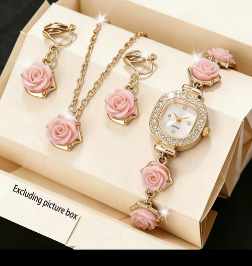 4 Pièces ensemble des bijoux avec montre.