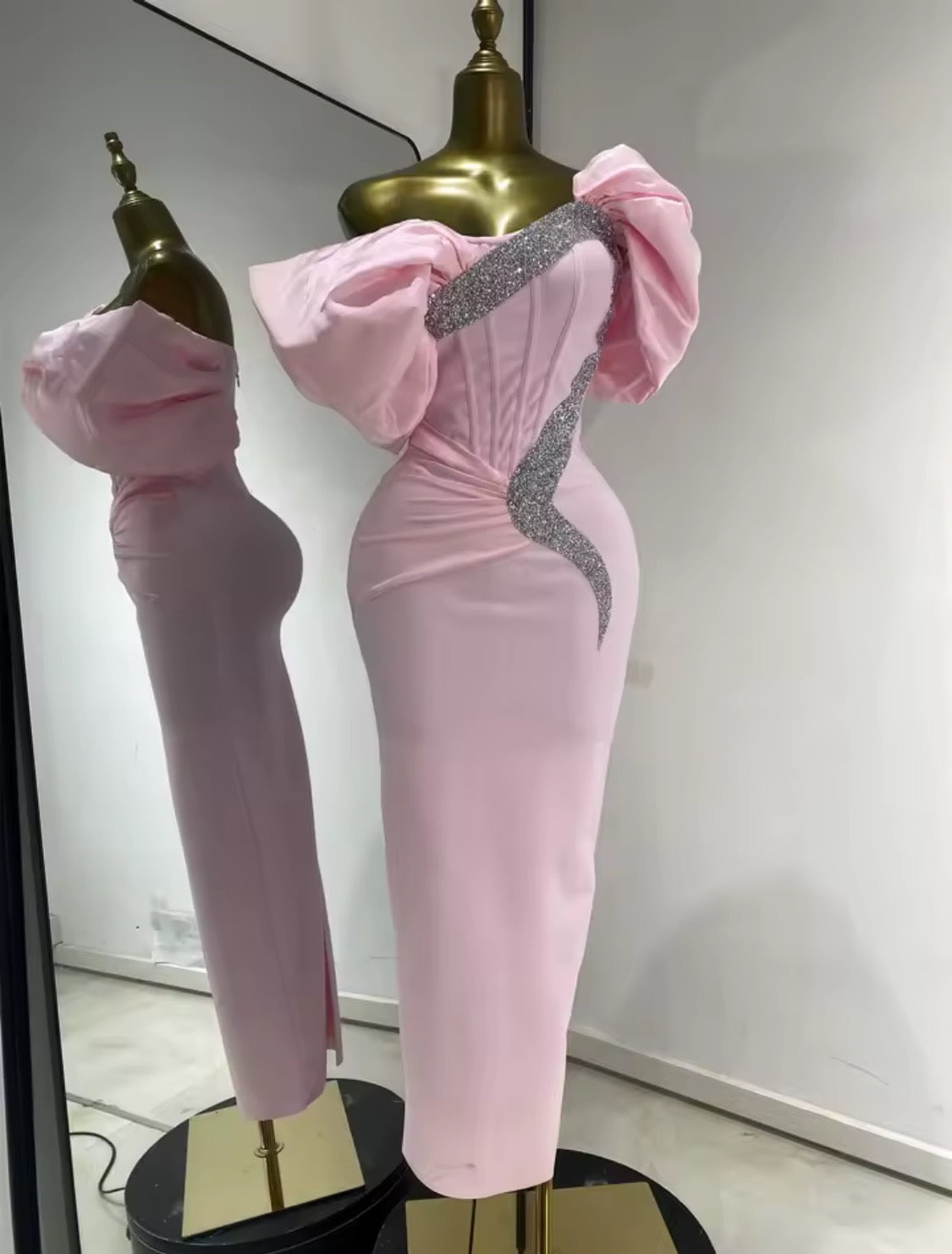 Robe de soirée rose