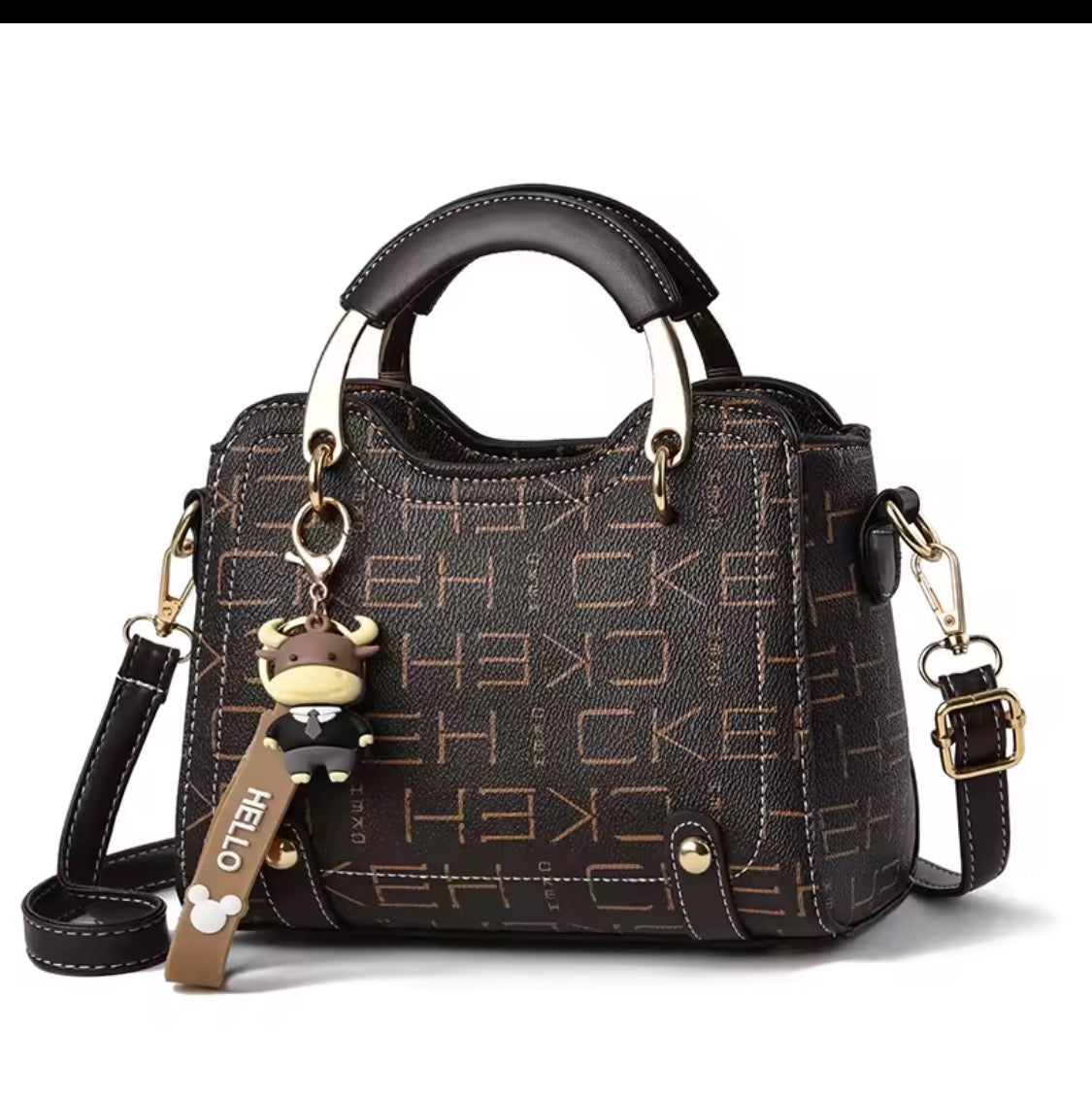 sac à main carré avec lettre imprimée pour femme