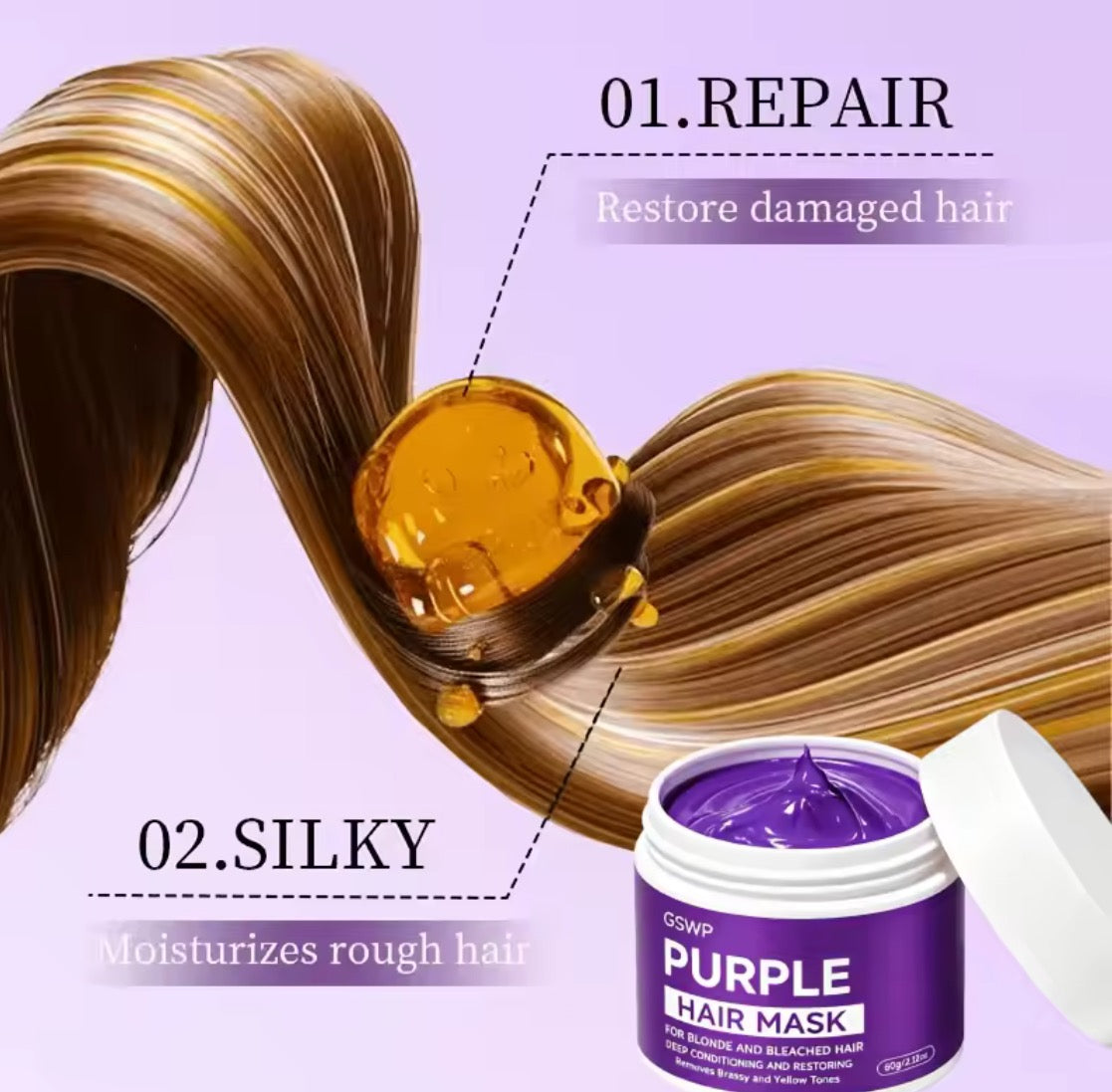 GSWP: masque capillaire violet anti jaunissement